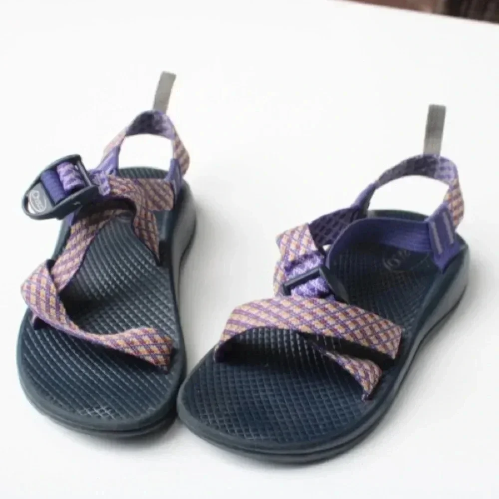 Chaco Kids Purple Patterned Strap Sandals